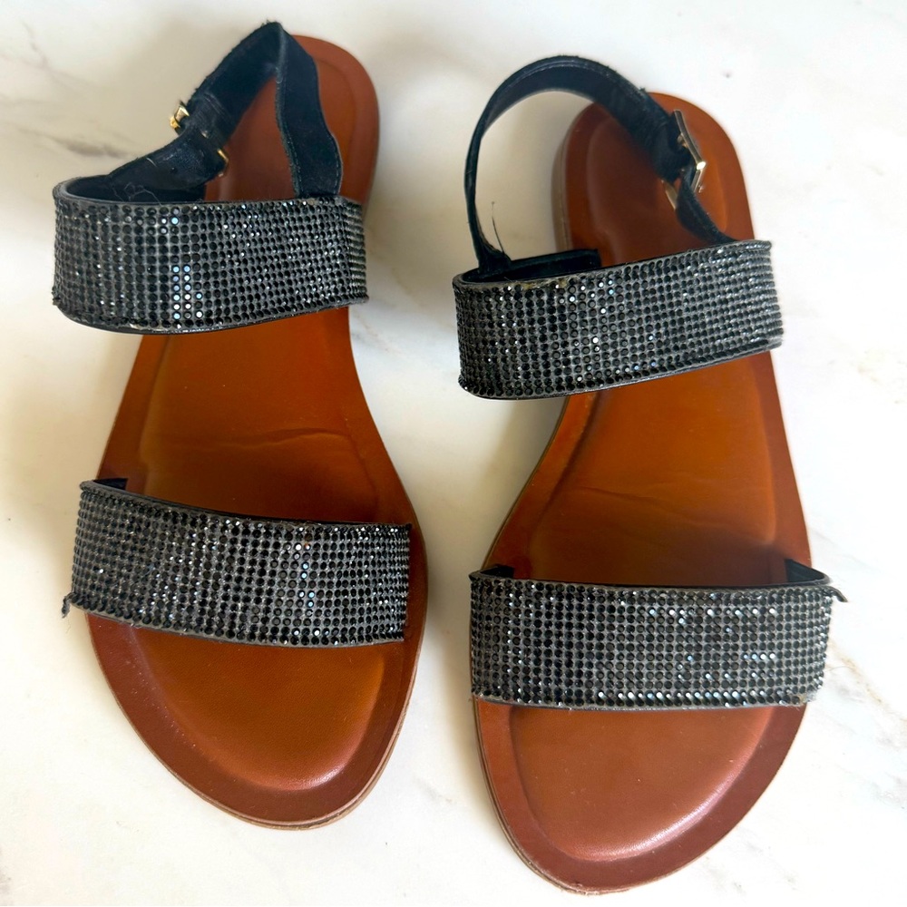ALDO Black Rhinestone Sandals Women shoes Size 6